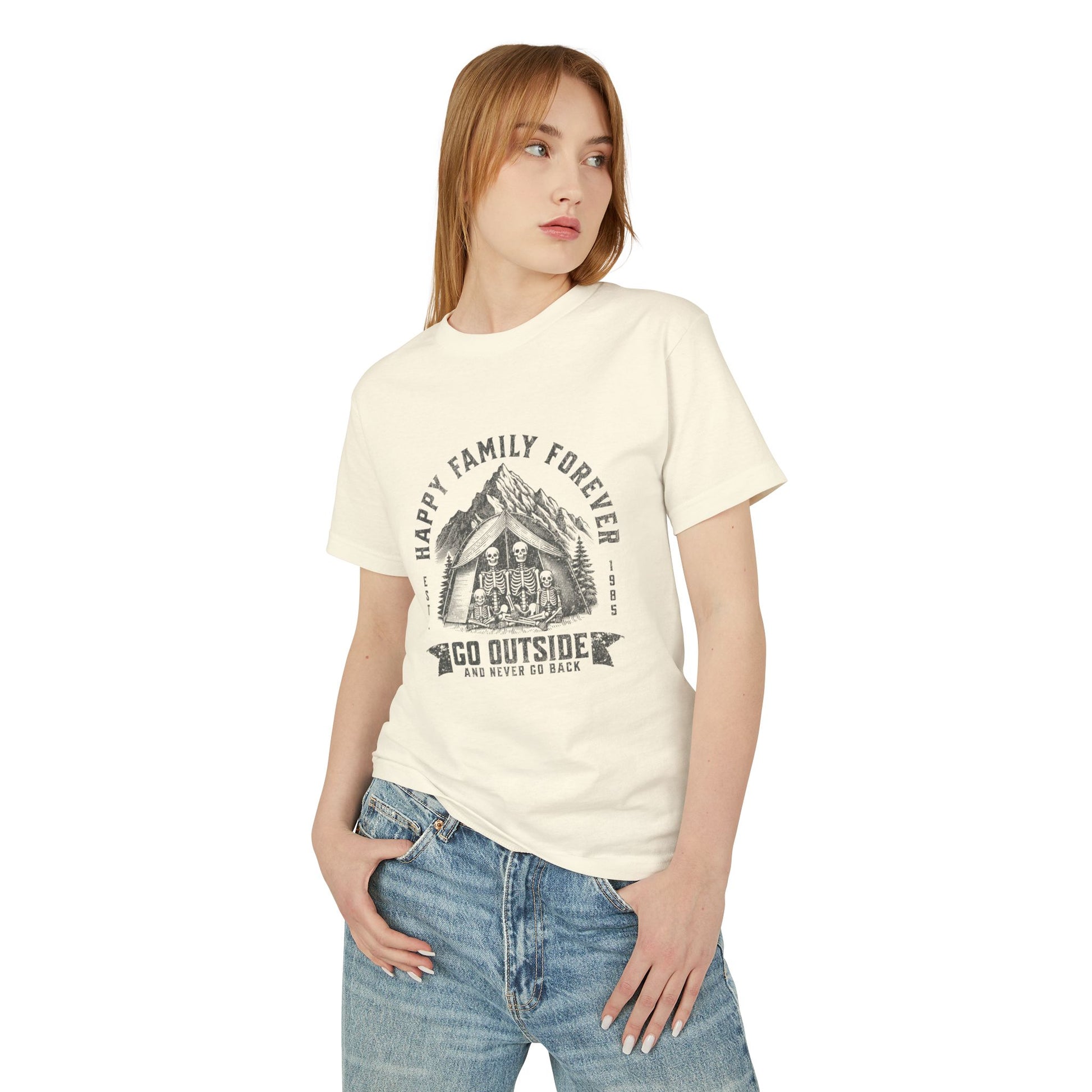 Skeleton Family Camping Heavyweight Cotton Tee