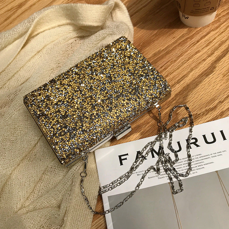 Single shoulder box bag with diamond