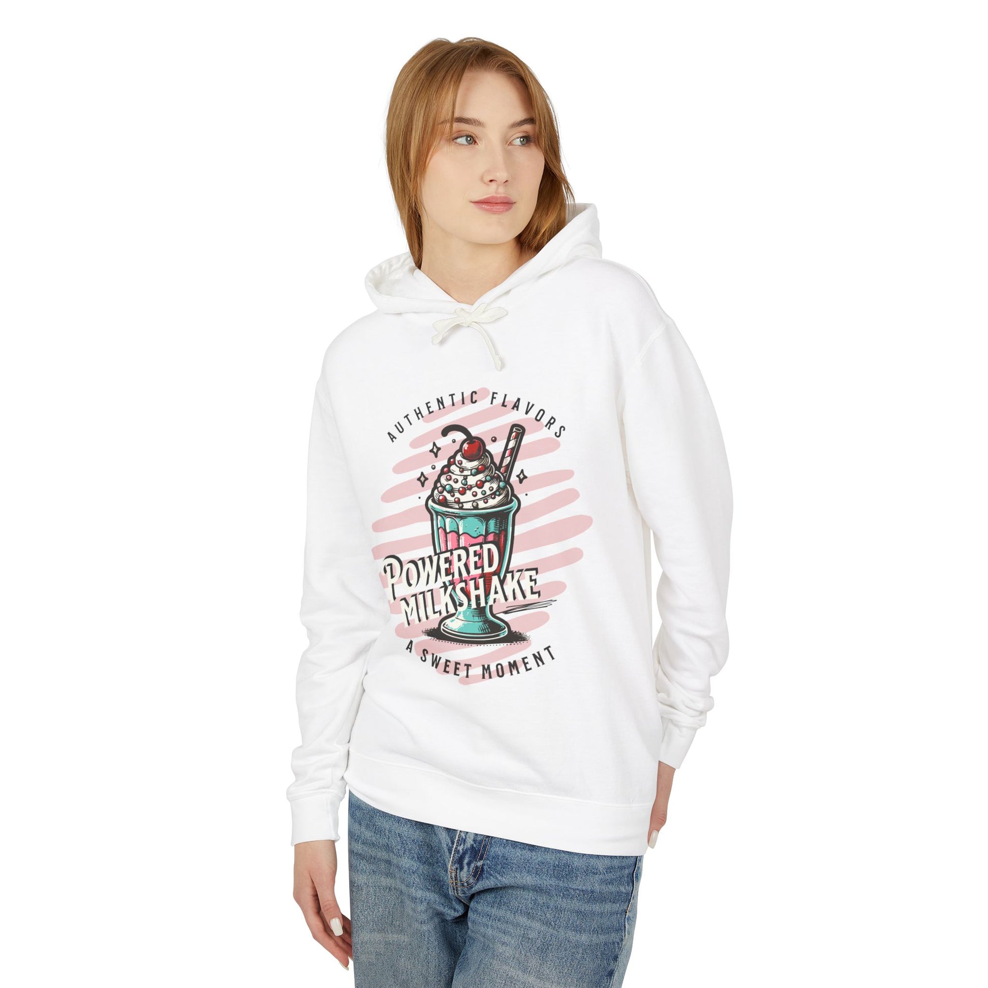 Milkshake retro vintage, art pop Lightweight Hooded Sweatshirt