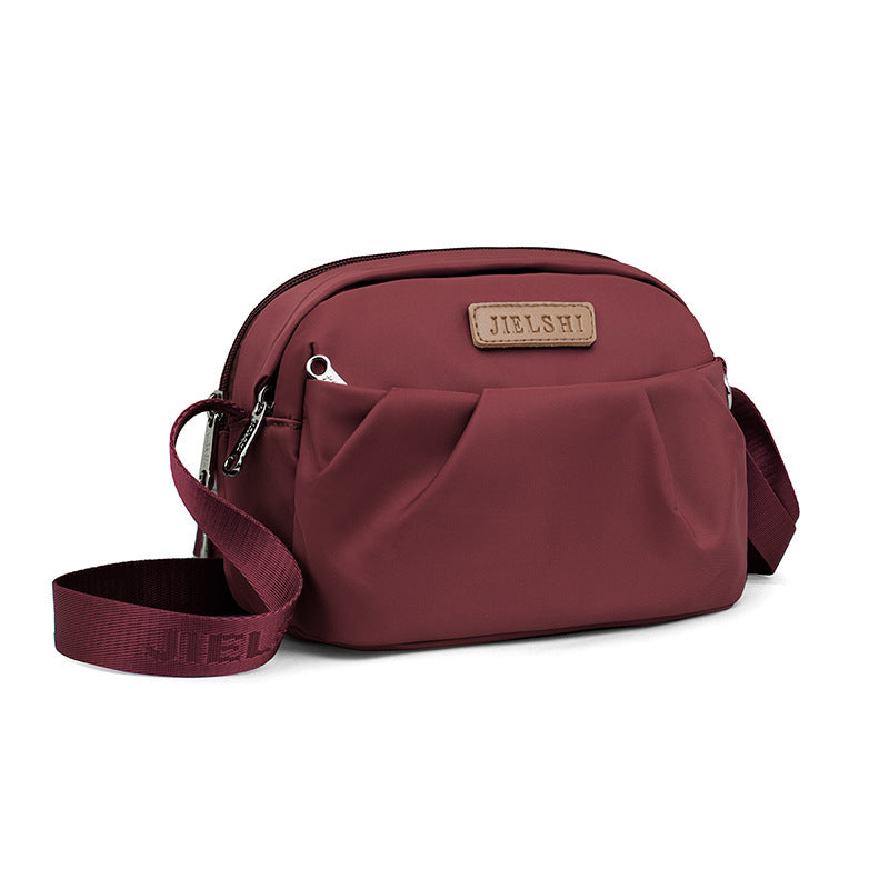 Pleated Oxford Cloth Shoulder Messenger Phone Bag