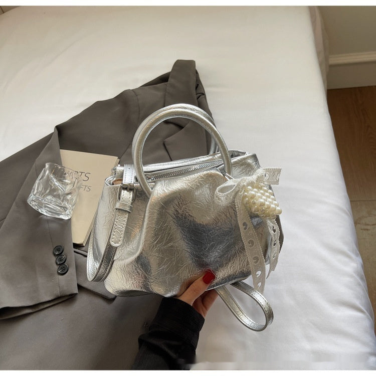 Portable Solid Color Cloud Fashion Shoulder Small Bag