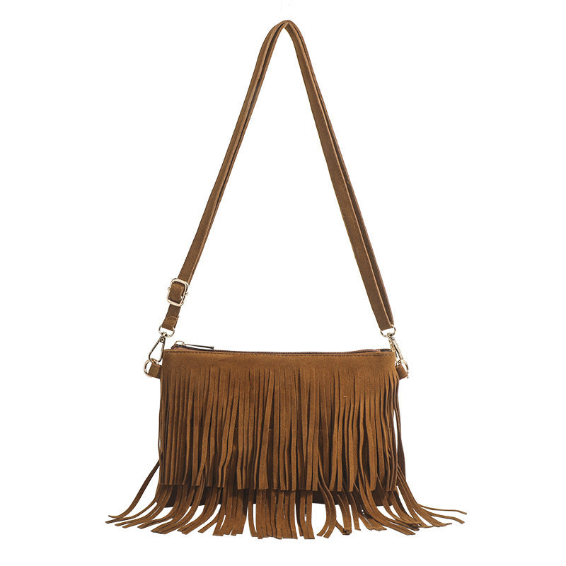 Matte Tassel Vintage Saddle Women's Messenger Bag