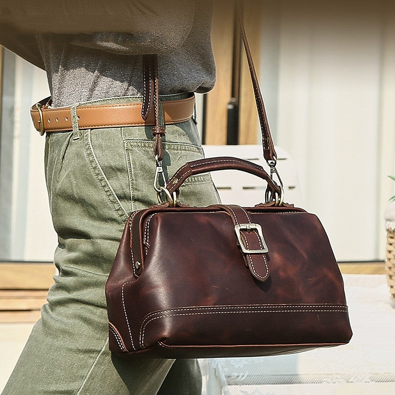 Top Layer Cowhide Dual-use Women's Shoulder Messenger Bag Large Capacity