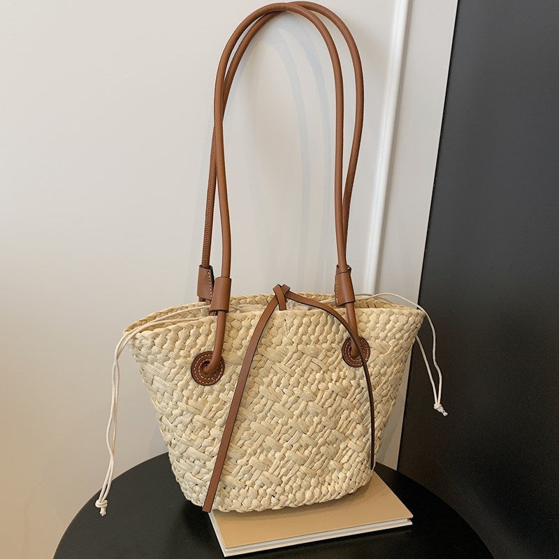 New Large Capacity Shoulder Hand-carrying Dual-use Woven Bag