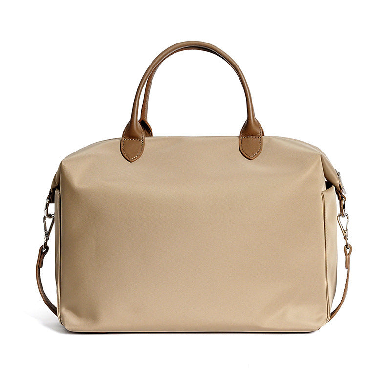 Nylon Waterproof Cloth With Leather Handbag Simple Large Capacity Shoulder Bag