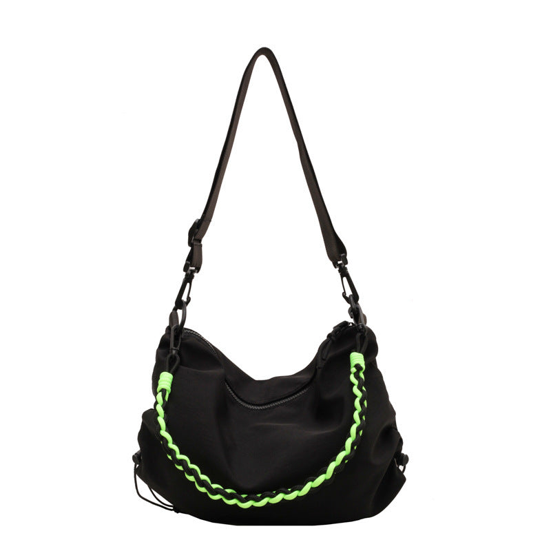 Orange Crossbody Bag Nylon Large Capacity Student Schoolbag