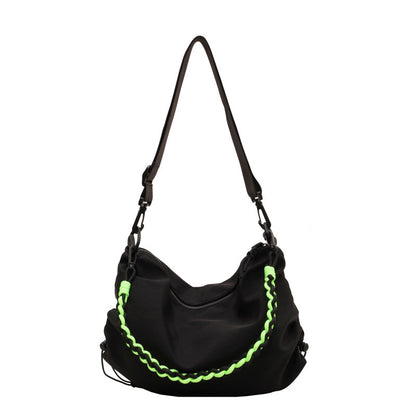 Orange Crossbody Bag Nylon Large Capacity Student Schoolbag