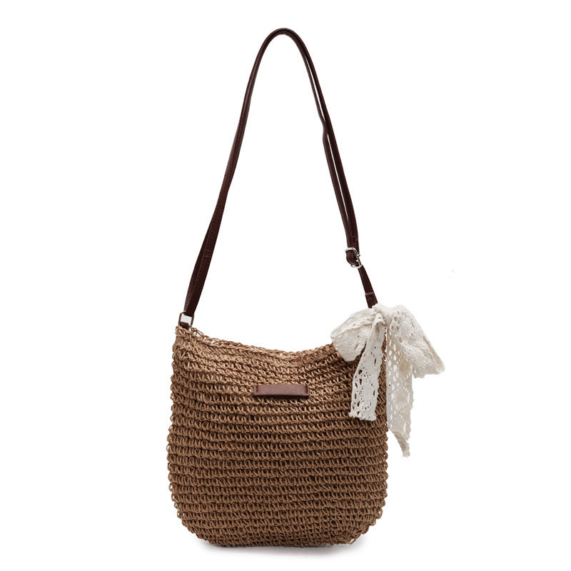 Women's Woven Hollowed All-match Shoulder Messenger Bag