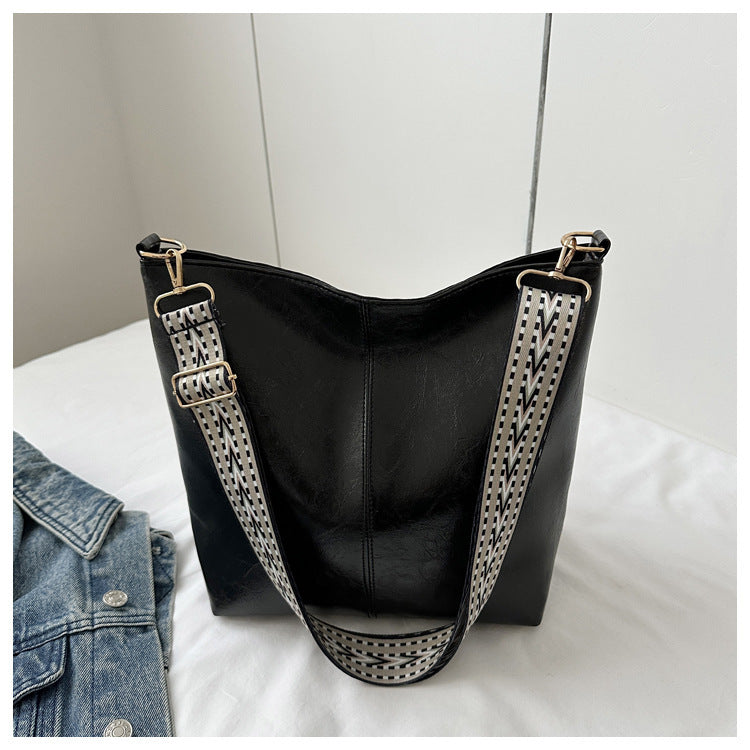 Korean Version Crossbody Wide Shoulder Strap Bag