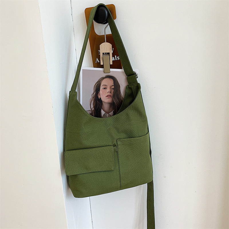 Solid Color Casual One Shoulder Crossbody Bag