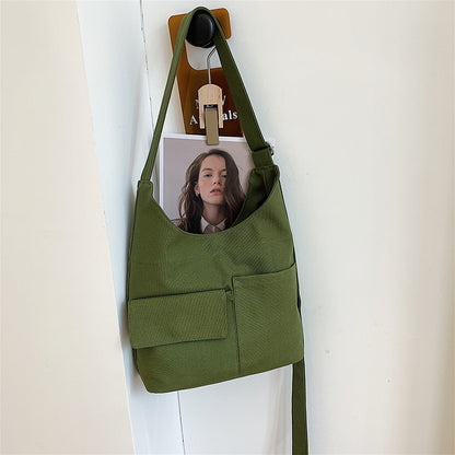 Solid Color Casual One Shoulder Crossbody Bag