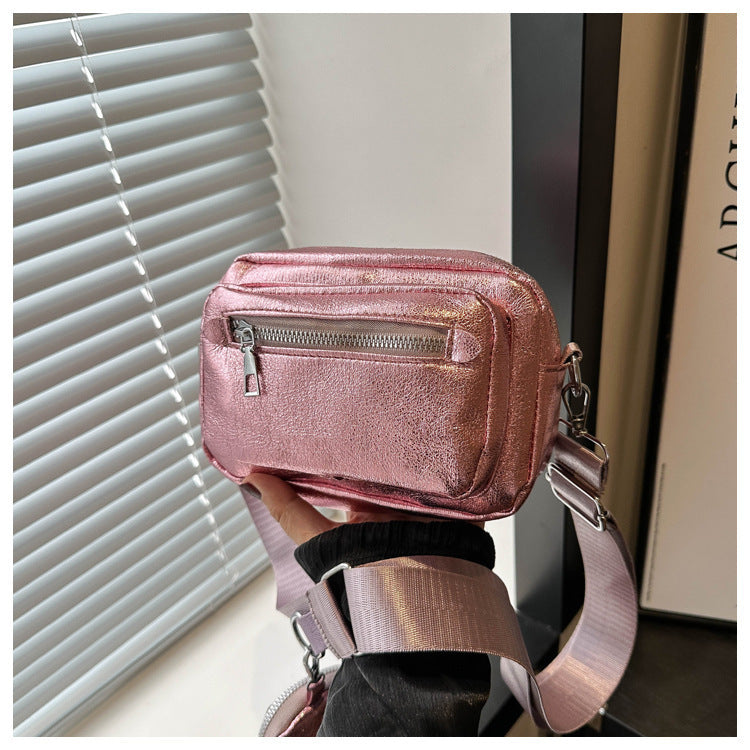 Simple Casual Wide Shoulder Strap Western Style Crossbody Shoulder Commuter Small Square Bag