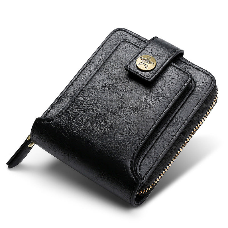 Men's Wallet Retro Horizontal Zipper Change