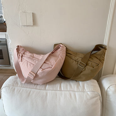 Large Capacity Casual Solid Color Dumpling Bag All-matching