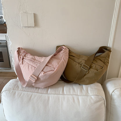 Large Capacity Casual Solid Color Dumpling Bag All-matching