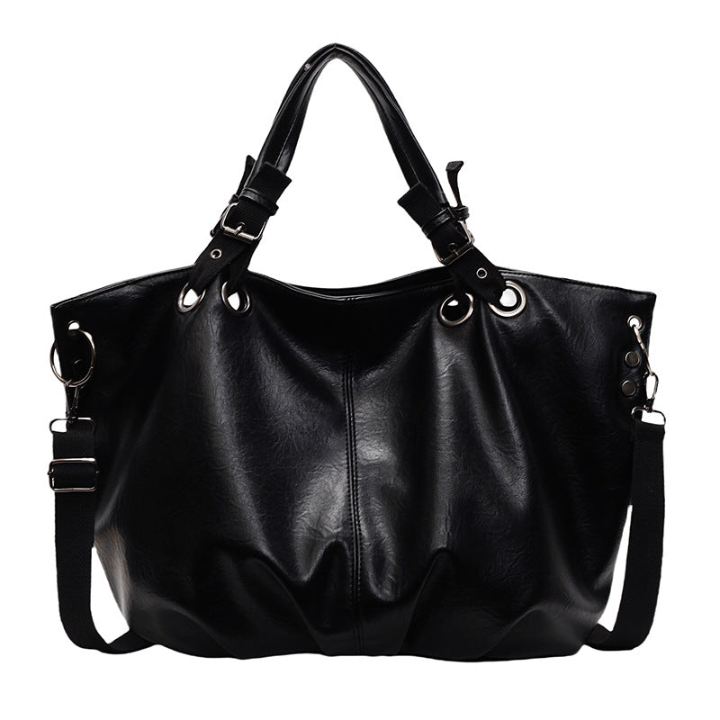 Solid Color Portable One-shoulder Tote Women's Bag