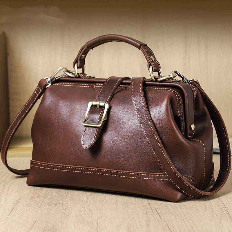 Top Layer Cowhide Dual-use Women's Shoulder Messenger Bag Large Capacity