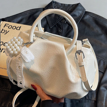 Portable Solid Color Cloud Fashion Shoulder Small Bag