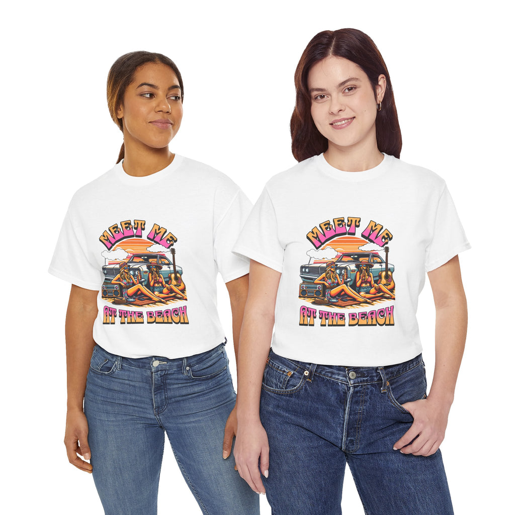 Meet Me at the Beach - Sunset Paradise Heavy Cotton Tee