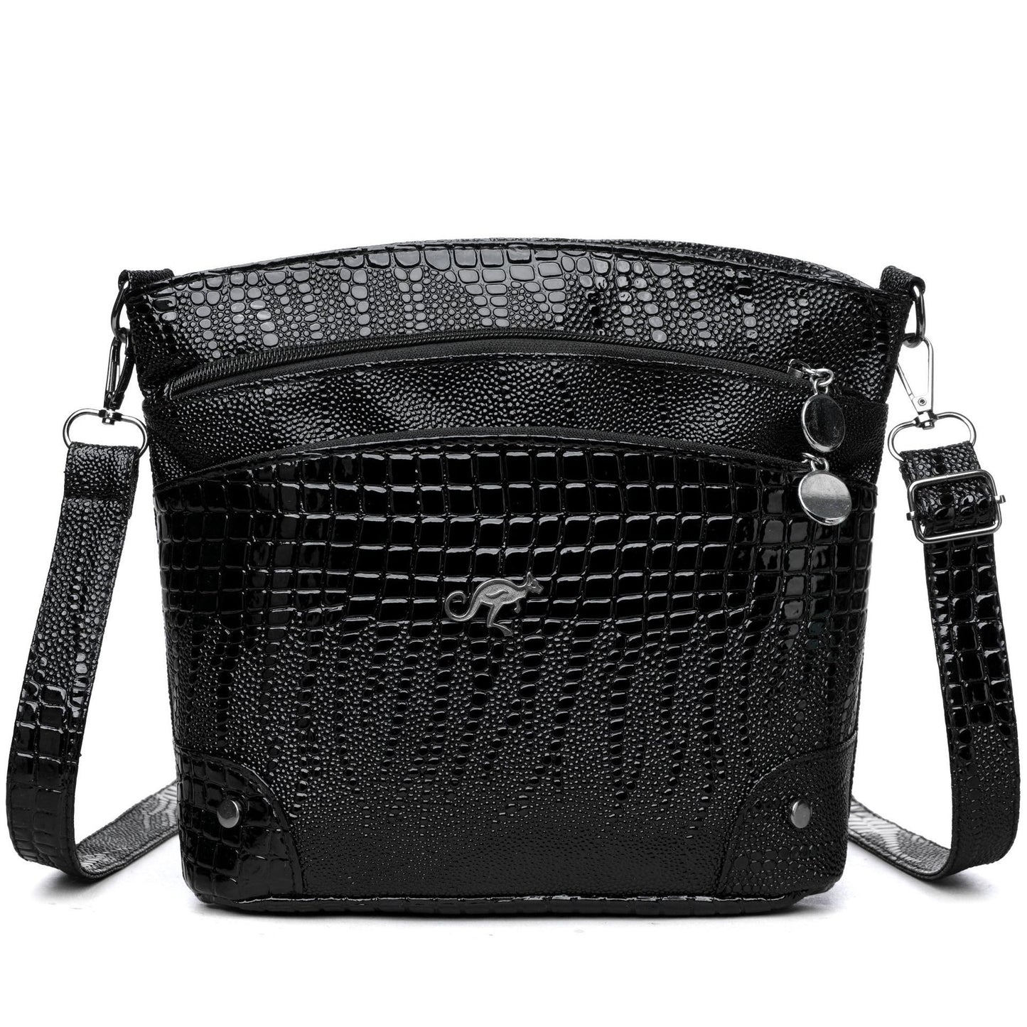 Crocodile Pattern Shoulder Bag Casual Multi-layer Vintage Crossbody Women's Bag