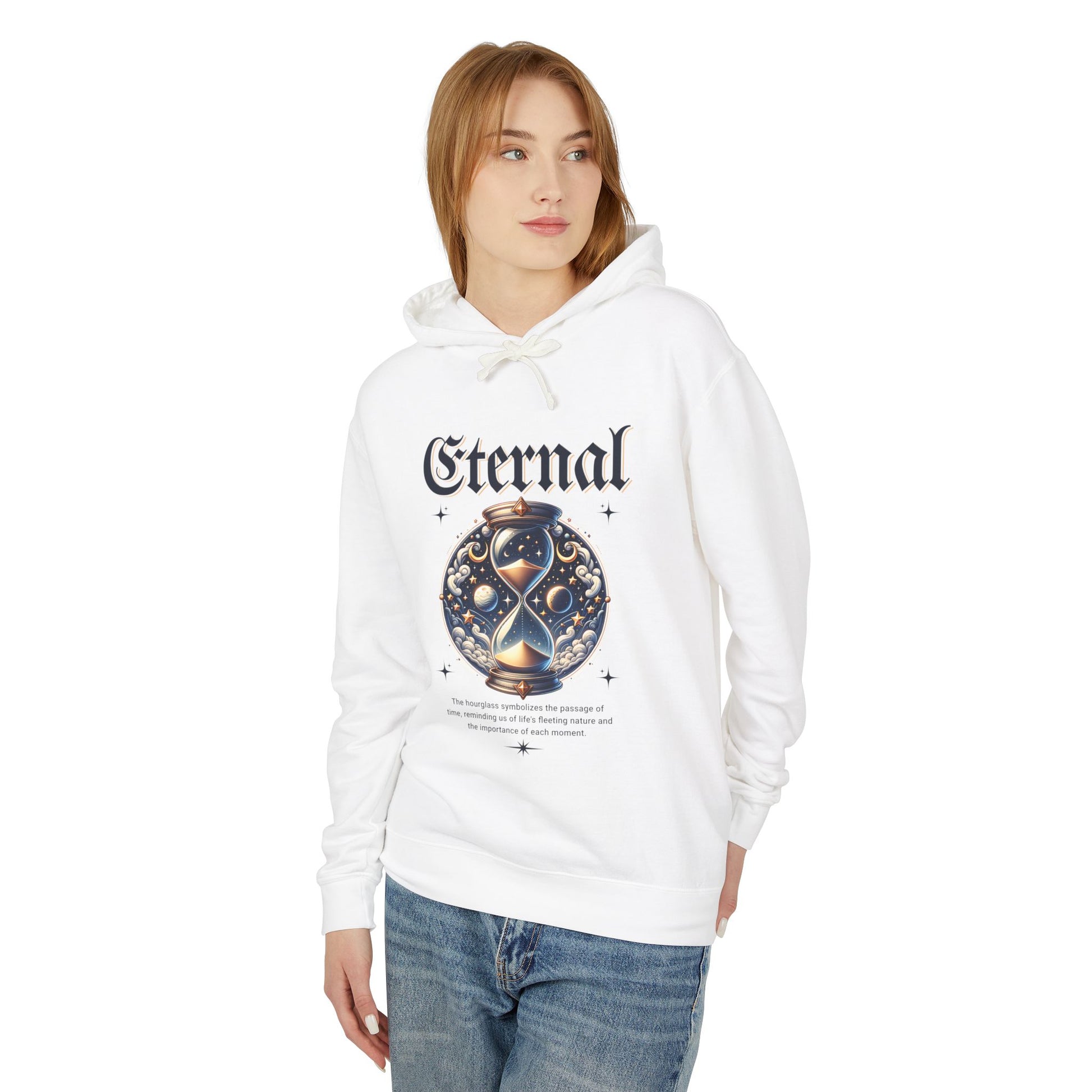Eternal with Hourglass symbolizing  Lightweight Hooded Sweatshirt