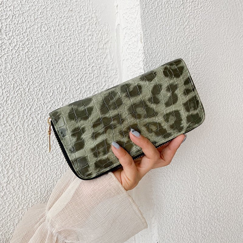 Ladies Leopard Print Zip Wallet