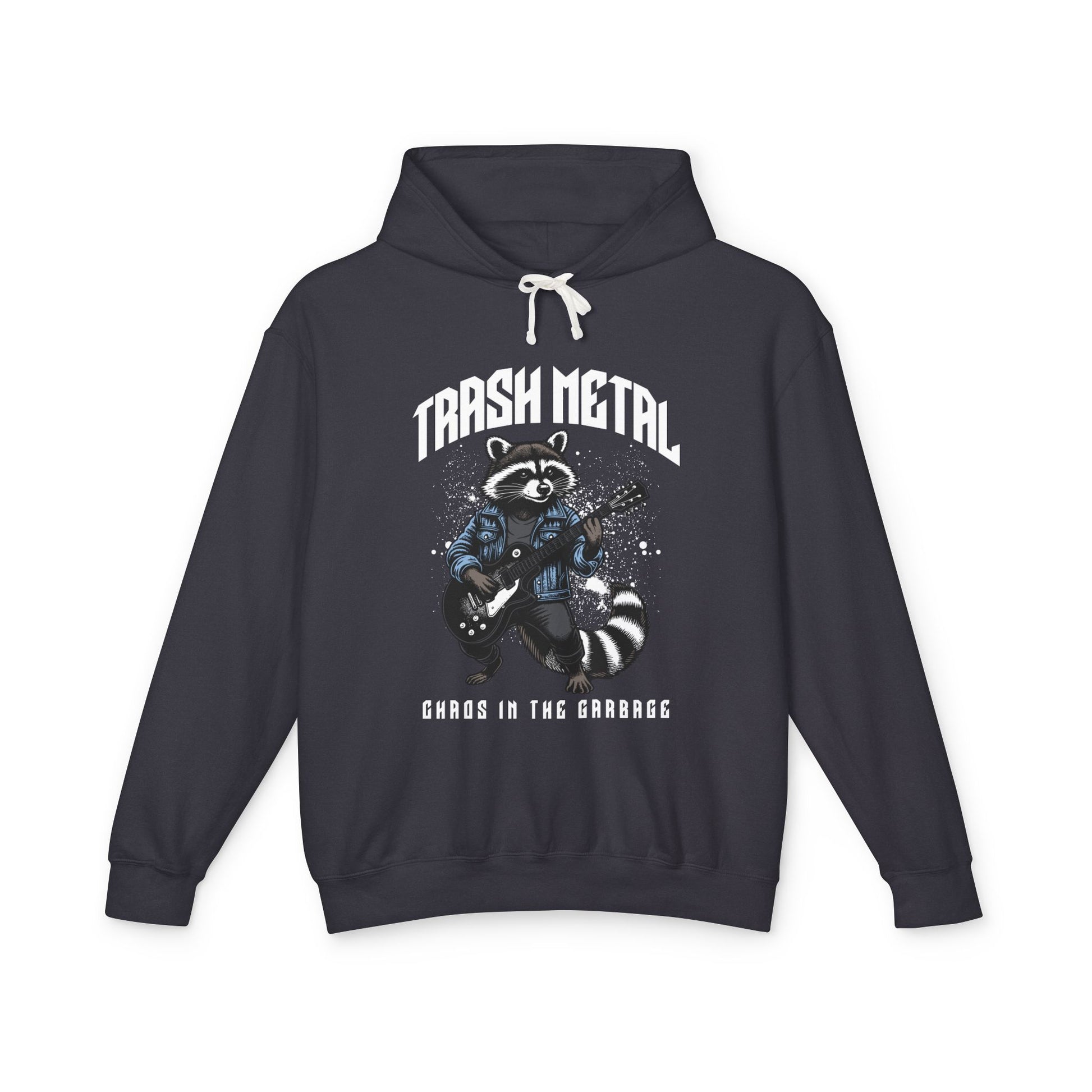 Raccoon playing guitar Lightweight Hooded Sweatshirt