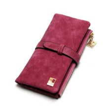 Retro matte leather two-fold draw long wallet multi-card lady wallet