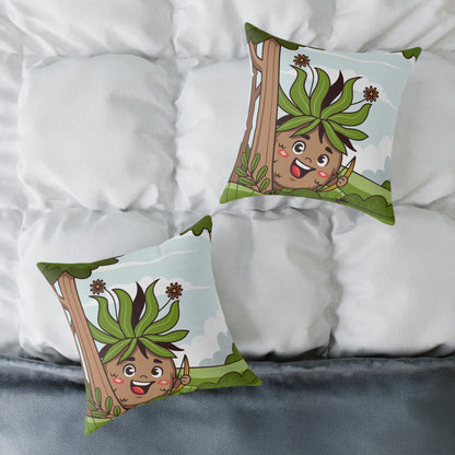 hand-drawn Square Poly Canvas Pillow