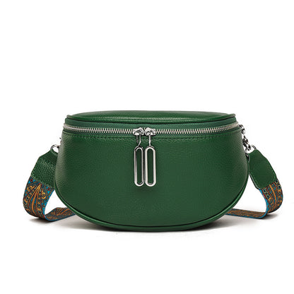 Women's First Layer Cattlehide Leather Fashion Casual Messenger Bag