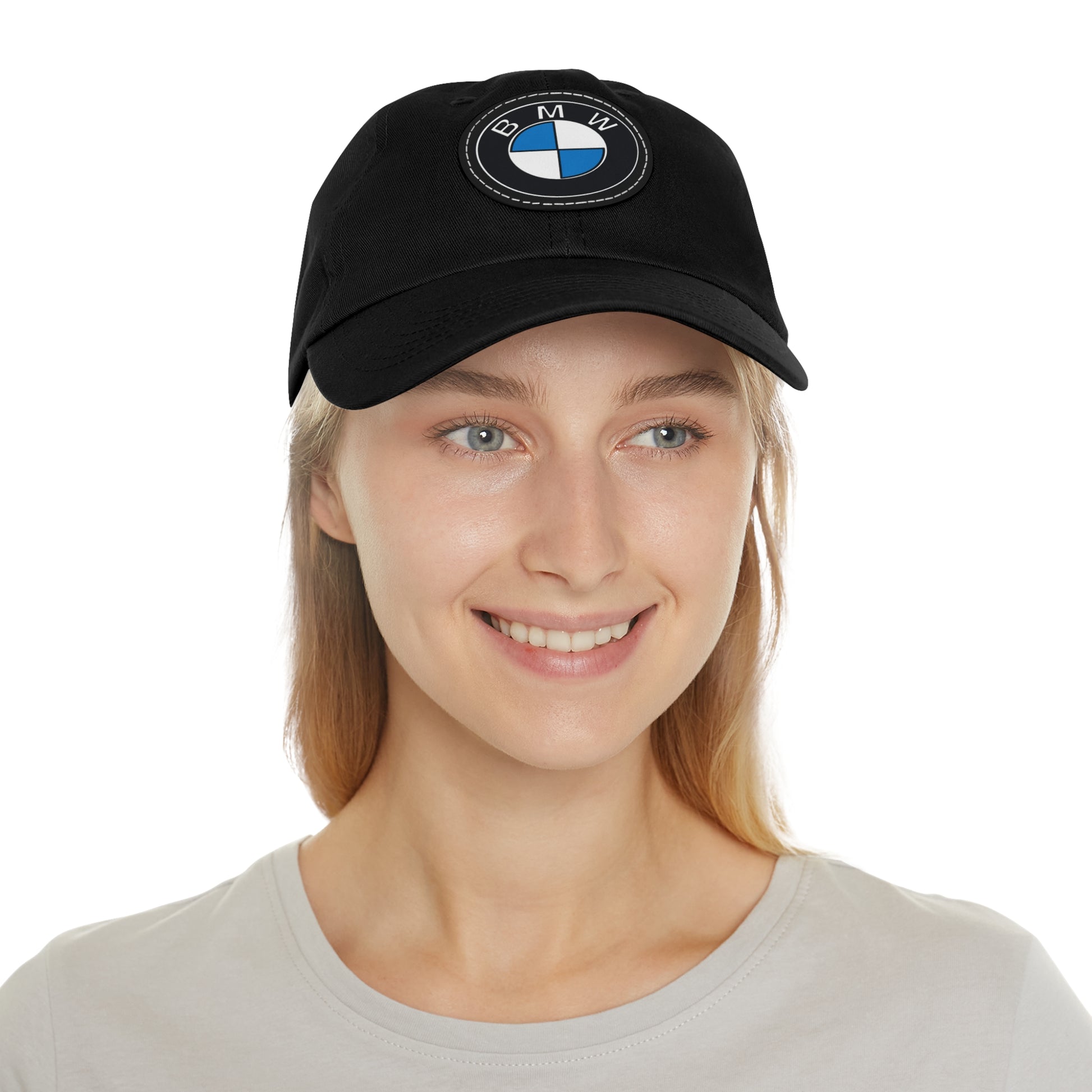 BMW Dad Hat with Leather Patch (Round)