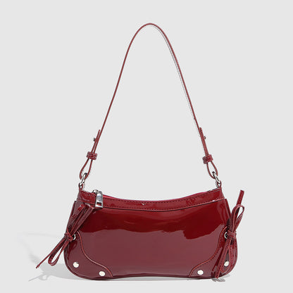 Solid Color Underarm Bag Shoulder Bag Double Bow Small Square Bag