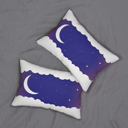 Polyester Lumbar Pillow - Moon and Stars Design