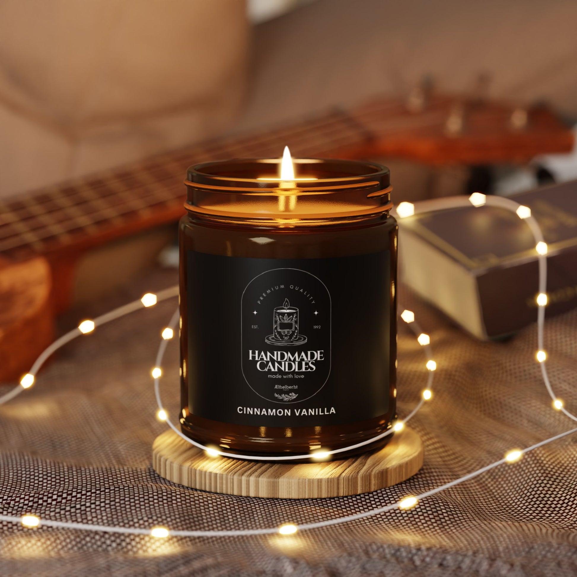 Cinnamon Vanilla Scented  -  Soy Candle
