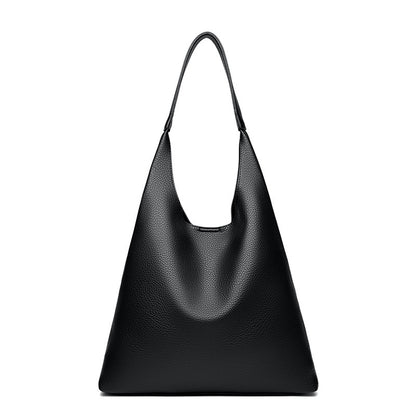 Retro Large Capacity Shoulder Bag Soft Leather Underarm Crossbody Bag