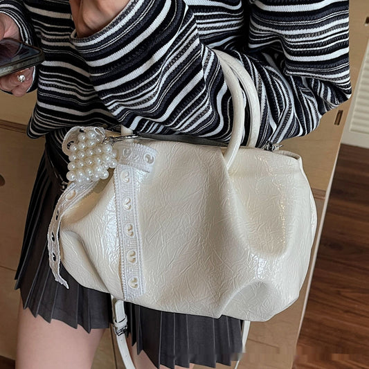 Portable Solid Color Cloud Fashion Shoulder Small Bag