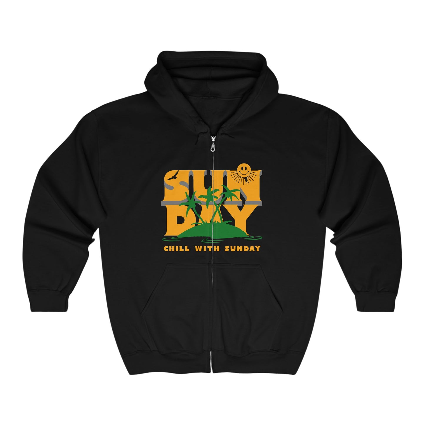 Sunday Chill  Heavy Blend™ Full Zip Hooded Sweatshirt