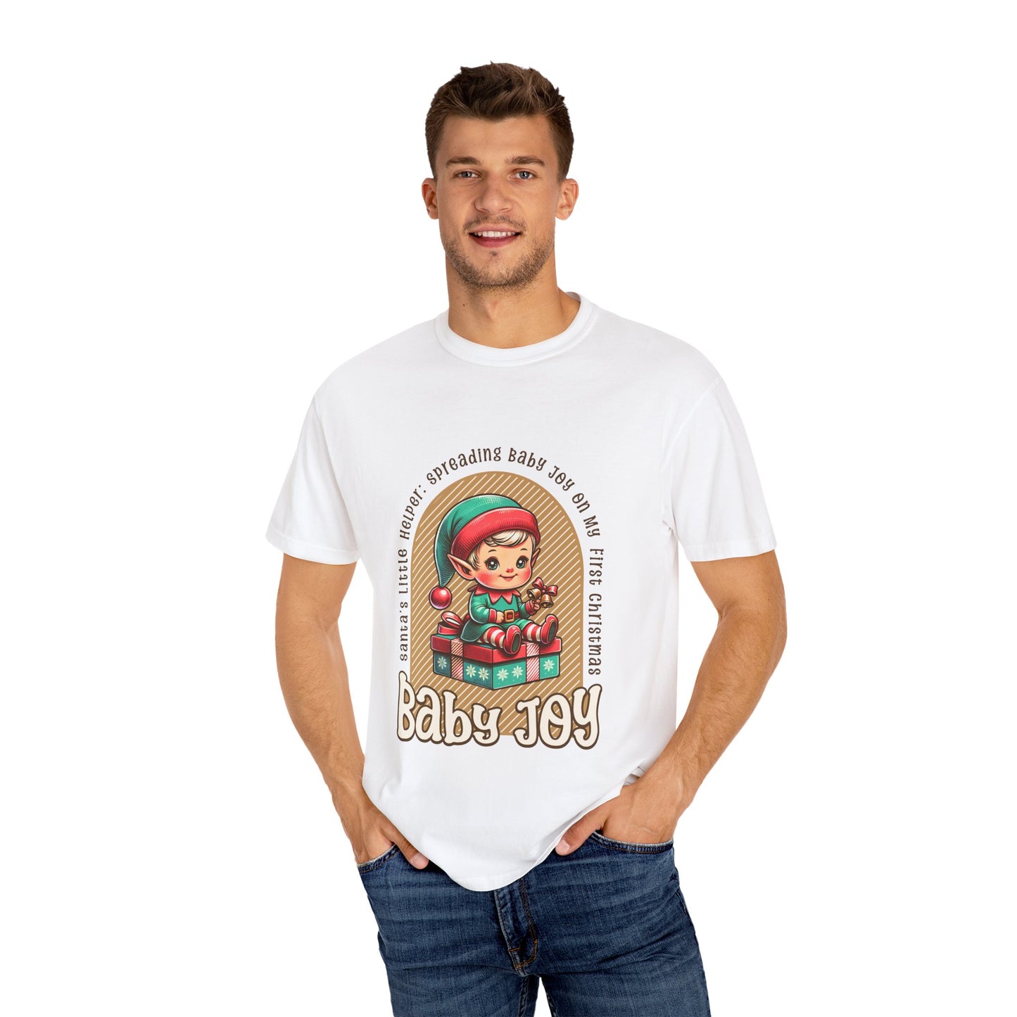 Cute Elf Baby Joy - My First Christmas  Unisex Garment-Dyed T-shirt