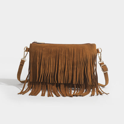 Matte Tassel Vintage Saddle Women's Messenger Bag