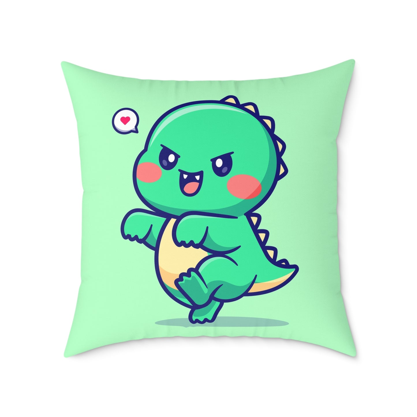 cute dino dracula vampire Square Poly Canvas Pillow