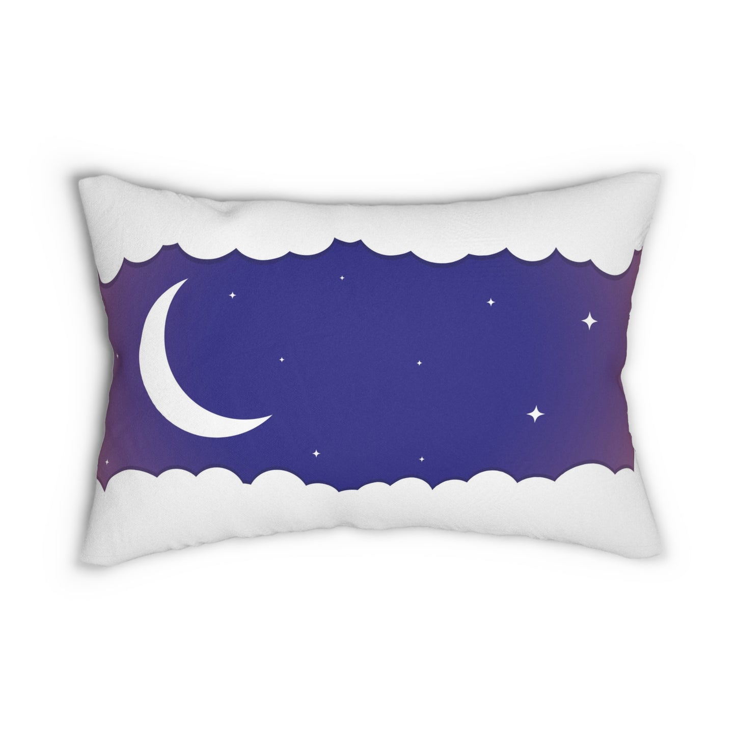 Polyester Lumbar Pillow - Moon and Stars Design