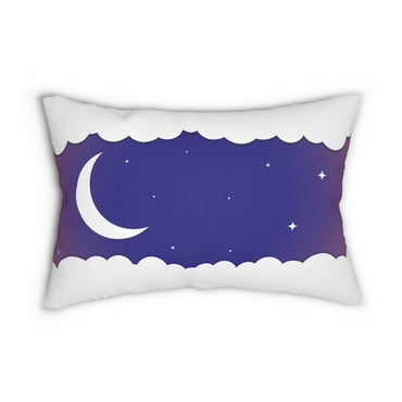 Polyester Lumbar Pillow - Moon and Stars Design