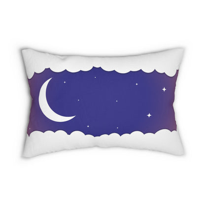 Polyester Lumbar Pillow - Moon and Stars Design