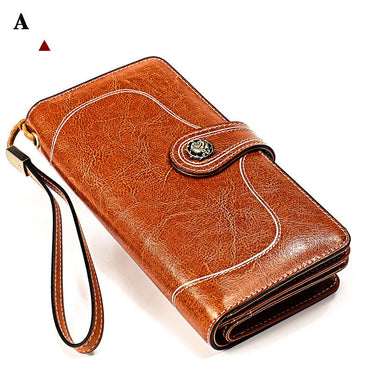 Ladies Wallet Long Cowhide Soft Leather