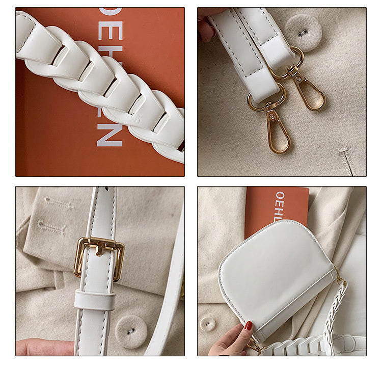 Female Bag Fashion Texture Western Style Messenger Bag Simple Underarm Saddle Bag