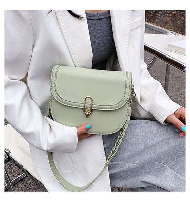 Female Bag Fashion Texture Western Style Messenger Bag Simple Underarm Saddle Bag