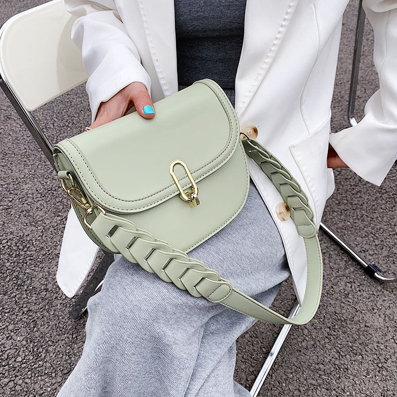 Female Bag Fashion Texture Western Style Messenger Bag Simple Underarm Saddle Bag