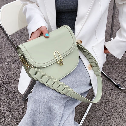 Female Bag Fashion Texture Western Style Messenger Bag Simple Underarm Saddle Bag