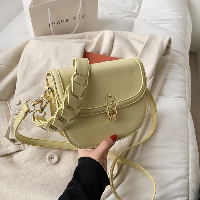 Female Bag Fashion Texture Western Style Messenger Bag Simple Underarm Saddle Bag