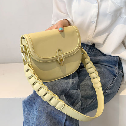 Female Bag Fashion Texture Western Style Messenger Bag Simple Underarm Saddle Bag